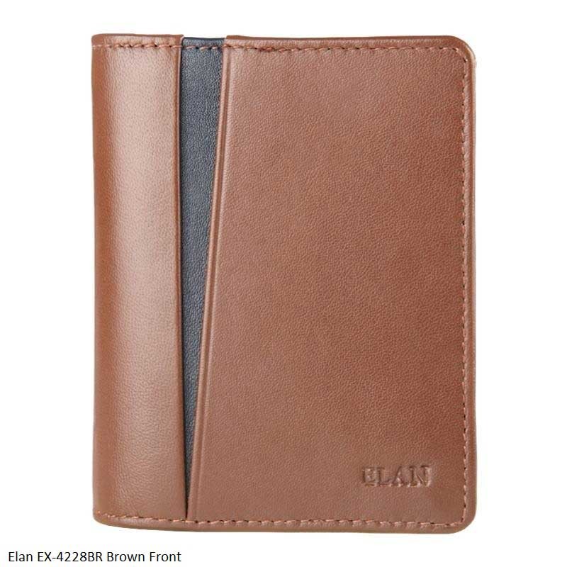 Elan EX-4228 Card Holder with Flap in Brown