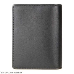 Elan EX-4228 Card Holder with Flap in Black and Brown