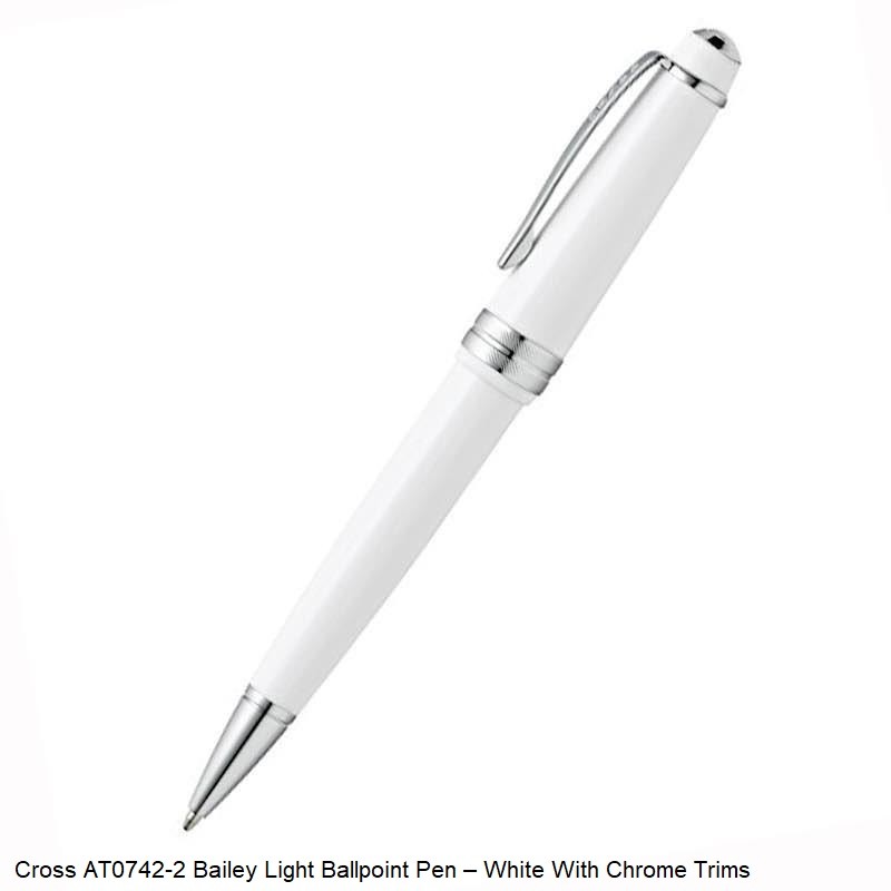 Cross Ballpoint Pen AT0742-2 Bailey Light – White With Chrome Trims