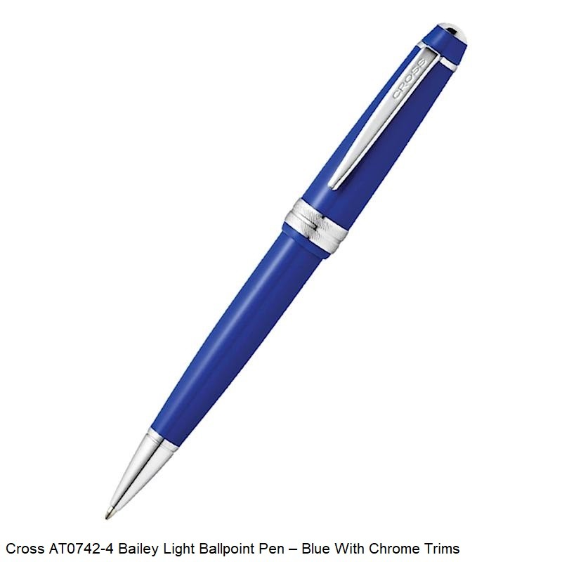Cross Ballpoint Pen AT0742-4 Bailey Light – Blue With Chrome Trims Cross Ballpoint Pen AT0742-4 Bailey Light – Blue With Chrome Trims