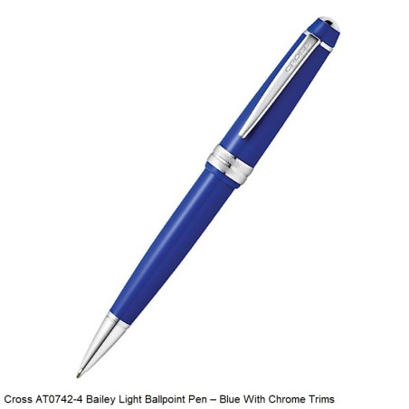 Cross Ballpoint Pen AT0742-4 Bailey Light – Blue With Chrome Trims