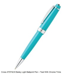 Cross Ballpoint Pen AT0742-6 Bailey Light – Teal With Chrome Trims