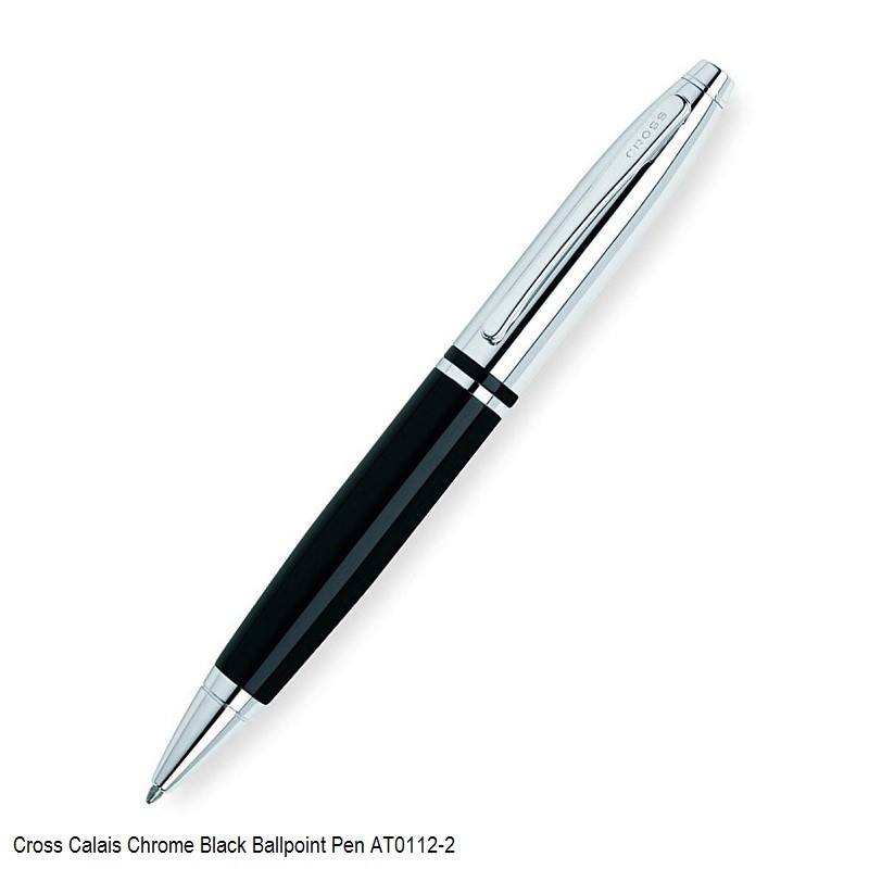 Cross Calais Chrome & Black Lacquer Ballpoint Pen AT0112-2