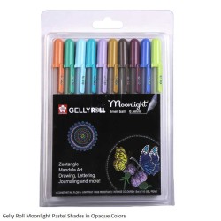 Sakura Gelly Roll Moonlight Pastel Shades in Opaque 10 Colors Gel Pen Pack