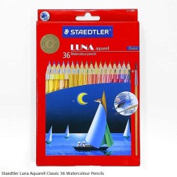 Staedtler Luna Aquarell Classic 36 Watercolour Pencils 137 10 C36 + 1Pc 777 05 + 1Pc 526 B20 + 1Pc 119N HB2