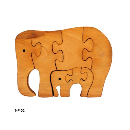 Wooden Jigsaw Puzzle Natural Elephant NP-2
