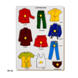 Single Piece Lift-Out Puzzle Clothes Boys Tray SP-24
