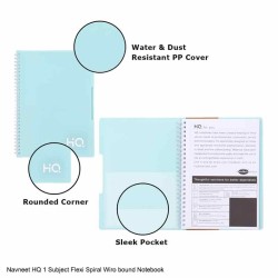 Navneet HQ 1 Subject Flexi Spiral Wiro Notebook 160pages