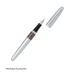 Pilot Python Fountain Pen - Silver body, Medium Nib
