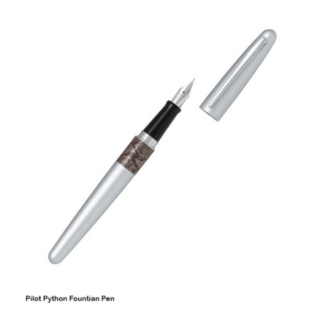 Pilot Python Fountain Pen - Silver body, Medium Nib