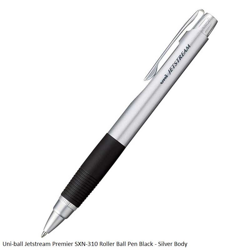 Uni-ball Jetstream Premier SXN-310 Roller Ball Pen Black in Black and Silver Body