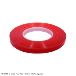 2 Sided Tape Red 12mm x 50mtrs TDR000 by Jags