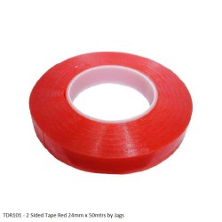 2 Sided Tape Red 24mm x 50mtrs TDR101 by Jags