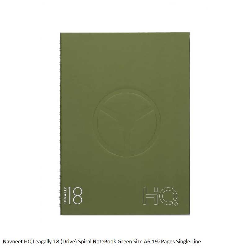 Navneet HQ Leagally 18 Spiral NoteBook Size A6 (10.5x14.8cm) 192Pages Single Line