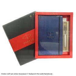 Parker Gift Set Jotter Standard CT White Ballpoint Pen with Notebook