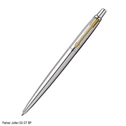 Parker Jotter London Stainless Steel Ballpoint Pen with Gold Plated Clip