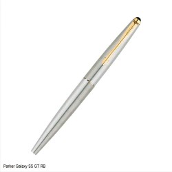 Parker Galaxy Stainless Steel Rollerball Pen with Gold Trims