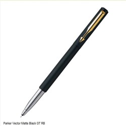 Parker Vector Matte Black Rollerball Pen with Gold Plated Clip