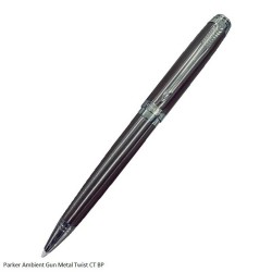 Parker Ambient Gun Metal Twist Chrome Trim Ballpoint Pen