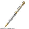 Parker Ambient Shiny Chrome Chiselled Twist Gold Trim Ballpoint Pen