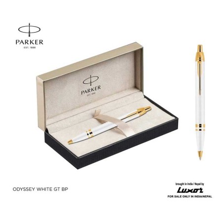 Parker Odyssey White Gold Trim Ballpoint Pen