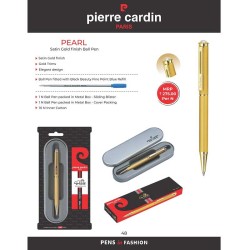 Pierre Cardin Pearl Satin Gold Ball Pen
