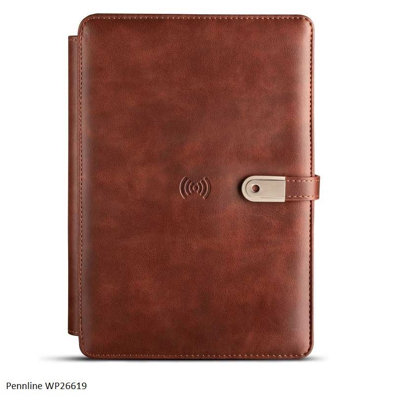Pennline Organizer - Wireless With 4000mAh Powerbank And 16Gb Flash Drive - Dk Brown