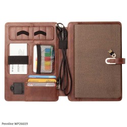 Pennline Organizer - Wireless With 4000mAh Powerbank And 16Gb Flash Drive - Dk Brown