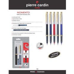 Pierre Cardin Momento Half Gold Fountain Pen with Special Round Nib