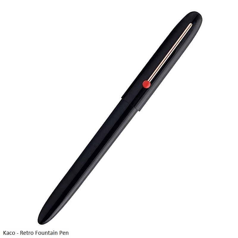 Kaco - Retro Hooded Fountain Pen Black - Extra Fine Nib
