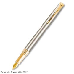 Parker Aster Brushed Metal GT Fountain Pen Medium Point Nib