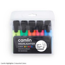 Kokuyo Camlin Highlighter - Pack of 5 Assorted Colors
