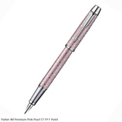 Parker IM Premium Pink Pearl Chrome Trim Fountain Pen Fine Point
