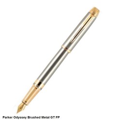 Parker Odyssey Brushed Metal Gold Trim Fountain Pen