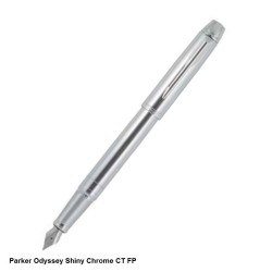 Parker Odyssey Shiny Chrome Fountain Pen Medium Point