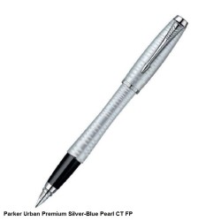 Parker Urban Premium Silver-Blue Pearl Chrome Trim Fountain Pen Fine Point