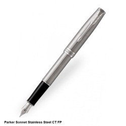 Parker Sonnet Stainless Steel Chrome Trim Fountain Pen Medium Point