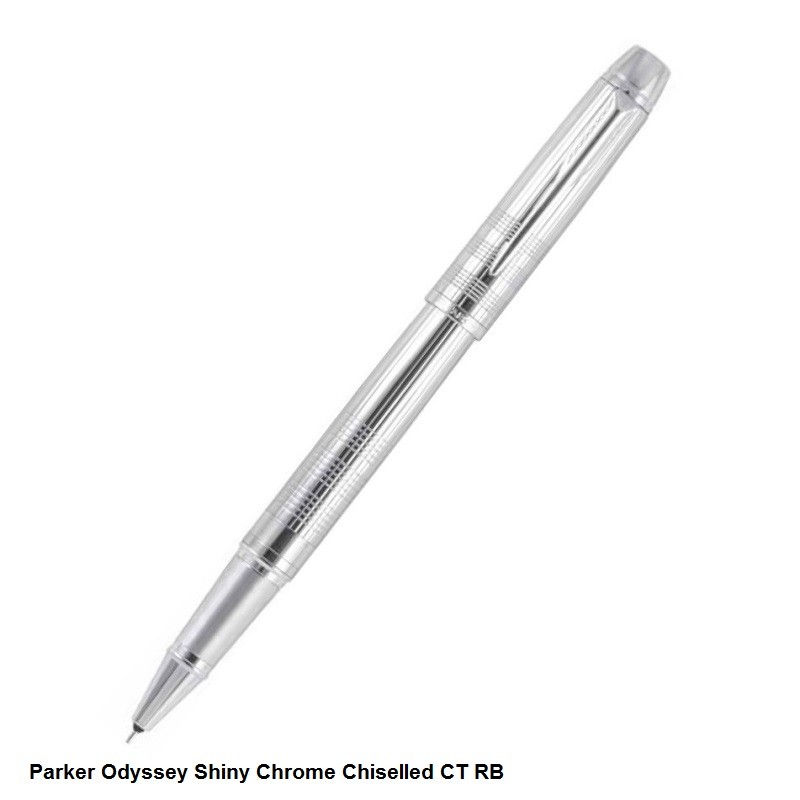 Parker Odyssey Shiny Chrome Chiselled Chrome Trim Rollerball Pen
