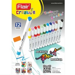 Flair Acrylic Paint Markers Pack of 12 Shades
