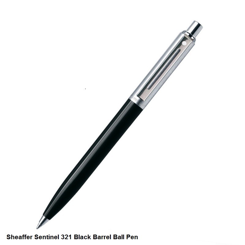 Sheaffer 321 Sentinel Black Chrome Trim Ballpoint Pen