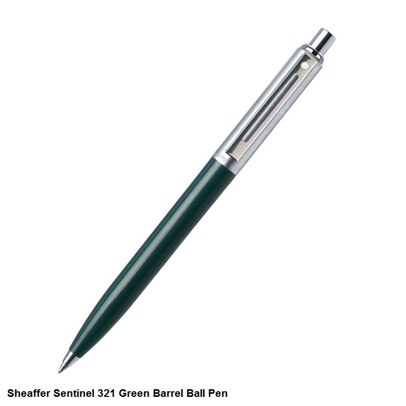 Sheaffer 321 Sentinel Green Chrome Trim Ballpoint Pen