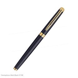 Waterman Hemisphere Matte Black Gold Trim Roller Ball Pen