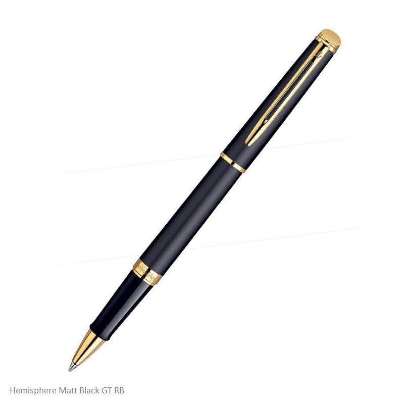 Waterman Hemisphere Matte Black Gold Trim Roller Ball Pen