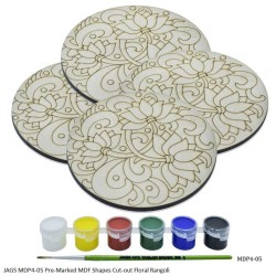 JAGS MDP4-05 Pre-Marked MDF Shapes Cut-out Floral Rangoli