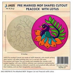 JAGS MDP8-01 Pre-Marked MDF Shapes Cut-out Peacock with Lotus