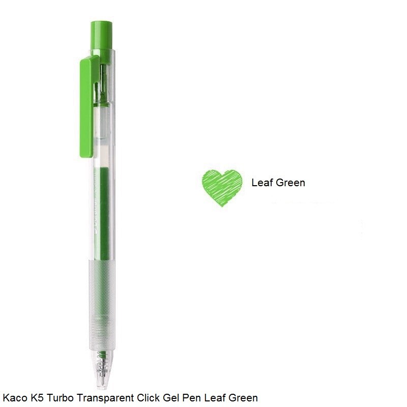 Kaco K5 Turbo Transparent Click Gel Pen in 20 Different Colors