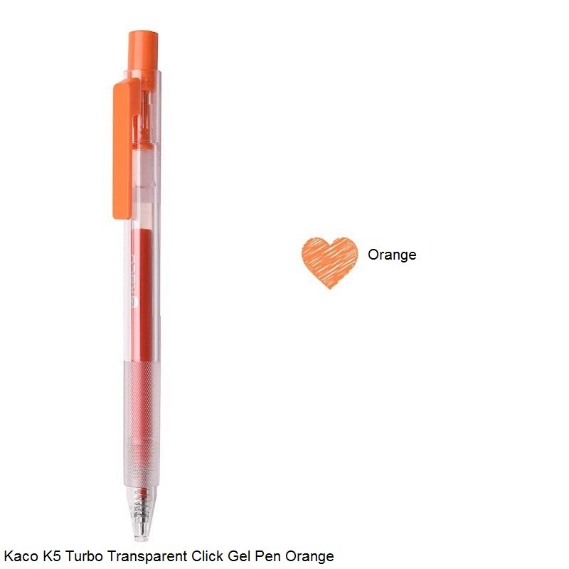 Kaco K5 Turbo Transparent Click Gel Pen in 20 Different Colors