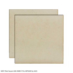 MDF Plate Square 6X6 4MM 2 Pics MPS600 by JAGS