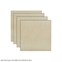 MDF Plate Square 3X3 4MM 4 Pics MPS300 by JAGS