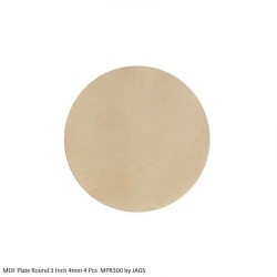 MDF Plate Round 3 inch 4mm 4 Pcs MPR300 by JAGS